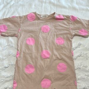 Playful Pink Polka Dot Kids Shirt Dress